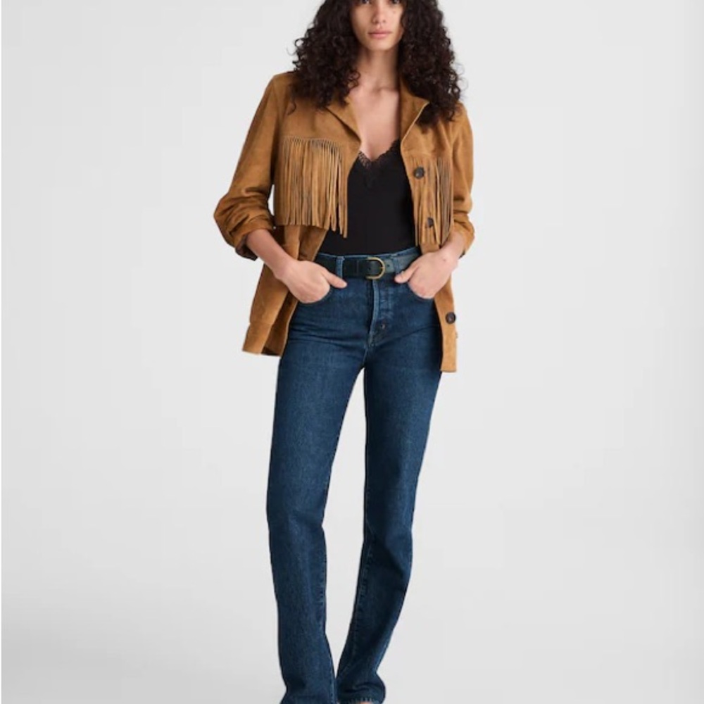 Classic High-Rise Straight Leg Jeans - Dark Blue